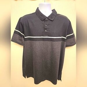 NWT Calvin Klein Black and Gray Short Sleeve Polo Shirt